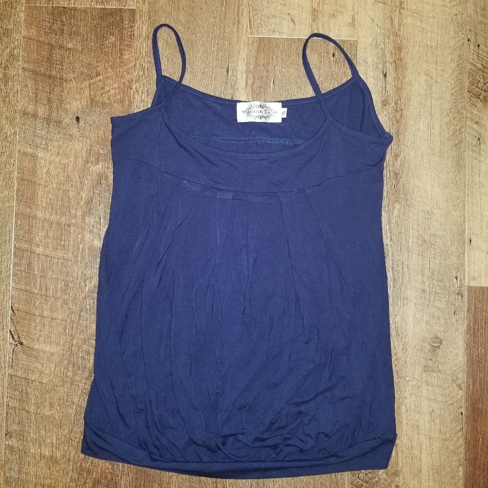 Maggie Tang Purple Pleated Tank Top SIze XL